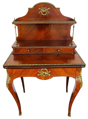 Lot 1312 - Late 19th century French kingwood bonheur du jour