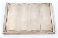 Lot 391 - Silverer cigarette case of rectangular form,...