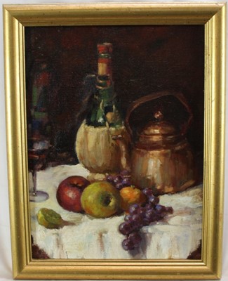Lot 1012 - Attributed to Anna Airy oil on canvas laid down onto board, Still life