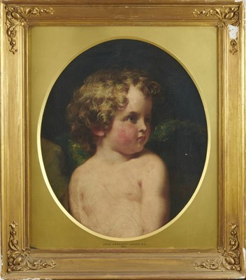 Lot 1208 - John Prescot Knight (1803-1881) oil on canvas - Cupid, apparently unsigned, 48cm x 40cm, in glazed gilt frame