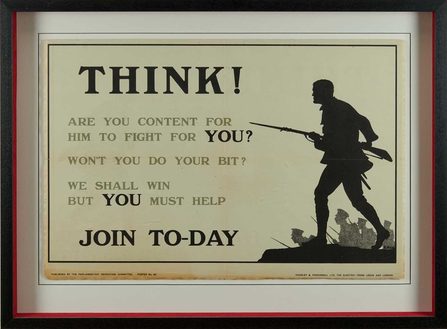 Lot 1109 - A First World War Recruitment Poster,