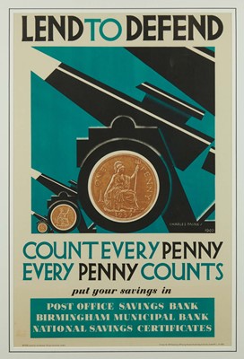 Lot 1108 - Second World War period National Savings poster by Charles Paine (1895-1967), 'Lend To Defend', printed by Vincent Brooks, Day & Son Ltd.