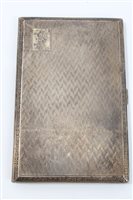 Lot 396 - Late 1920s Silverer cigarette case of...