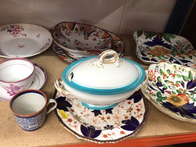 Lot 359 - Regency Imari style dishes, Worcester coffee can, lustre ware cup and saucer etc