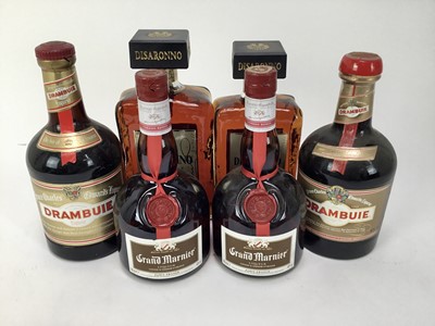 Lot 73 - Six bottles - Disaronno, 700ml and 500ml, Grand Marnier (2) and Drambuie (2)