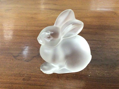 Lot 349 - Lalique glass rabbit, signed to base