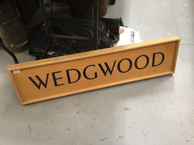 Lot 477 - Large wooden Wedgwood shop display sign, 120 x 30cm