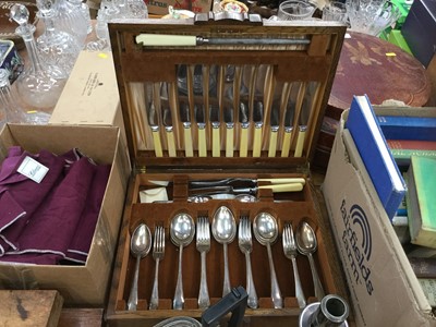 Lot 483 - 1930's oak canteen of cutlery by Joseph Rogers