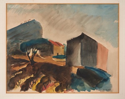 Lot 1129 - Edward MacKnight Kauffler (1890-1954) watercolour - Cassis Landscape, signed, inscribed and dated 1935, 25cm x 31cm, mounted