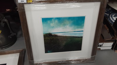 Lot 494 - Two Contemporary Jonathan Trim prints- High Summer on Hadleigh Marsh and On the River Crouch, mounted in glazed frames.