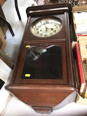 Lot 495 - 1930's oak cased regulator wall clock