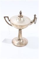 Lot 408 - George V Silverer table lighter in the form of...