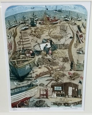 Lot 237 - Glynn Thomas (b.1946) signed limited edition print- Aldeburgh Fisherman, numbered 118/120, framed