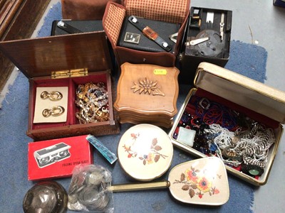 Lot 950 - Costume jewellery, wooden boxes, vintage cameras, coins and sundries