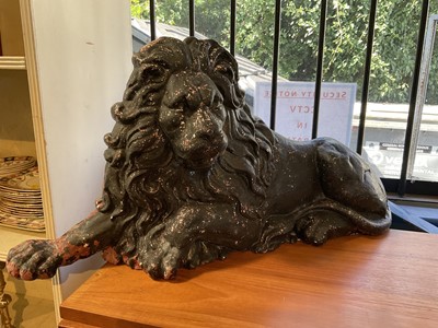 Lot 1263 - Cast metal model of a lion