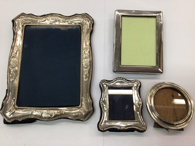 Lot 962 - Four various sized silver photograph frames