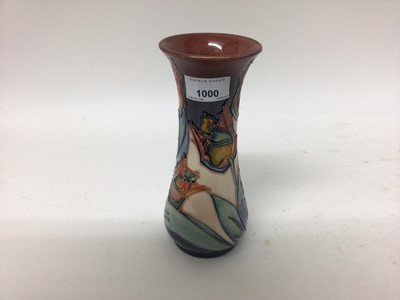 Lot 1000 - Moorcroft pottery vase decorated with red tulips by Sally Tuffin