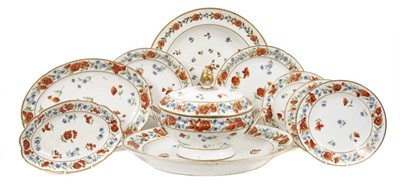 Lot 146 - Extensive 19th century continental porcelain Poppy pattern dinner service
