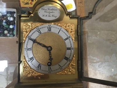 Lot 2422 - Charles Frodsham mantel clock in brass case with original key