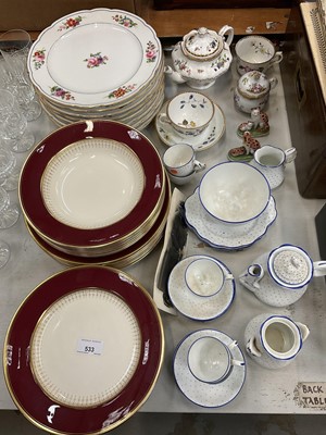 Lot 533 - Group of 19th century and later ceramics to include dinner plates, miniature teaset and other pieces