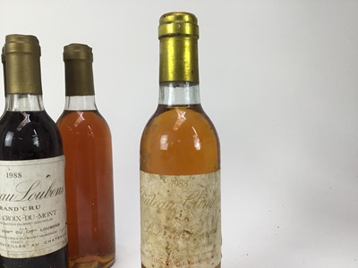 Lot 38 - Wine - eight half bottles, Chateau Loubens Grand Cru 1988 (four lacking labels), together with a bottle of Chateau Climens 1983 (9)