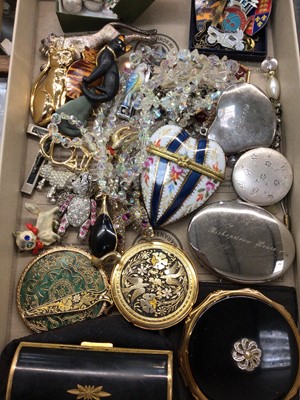 Lot 983 - Costume jewellery, wristwatches, compacts and silver