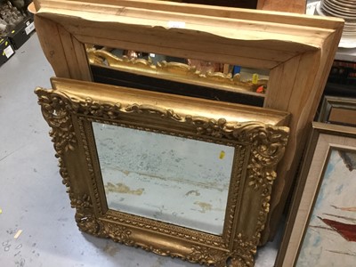 Lot 573 - Pine wall mirror together with a gilt framed wall mirror (2)