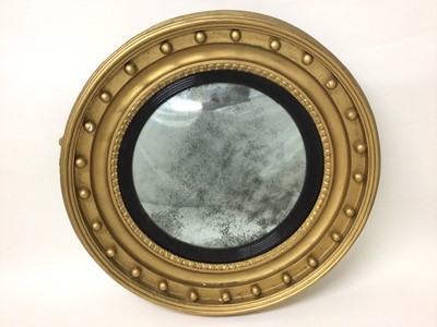 Lot 1453 - 19th century convex gilt framed wall mirror