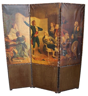 Lot 1342 - 19th century three fold screen