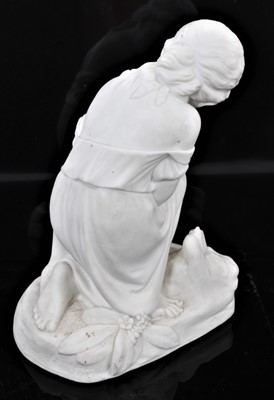 Lot 223 - Minton Parian ware figure of kneeling child with dead bird