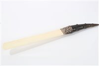 Lot 425 - Victorian Silverer mounted ivory paper-turner...