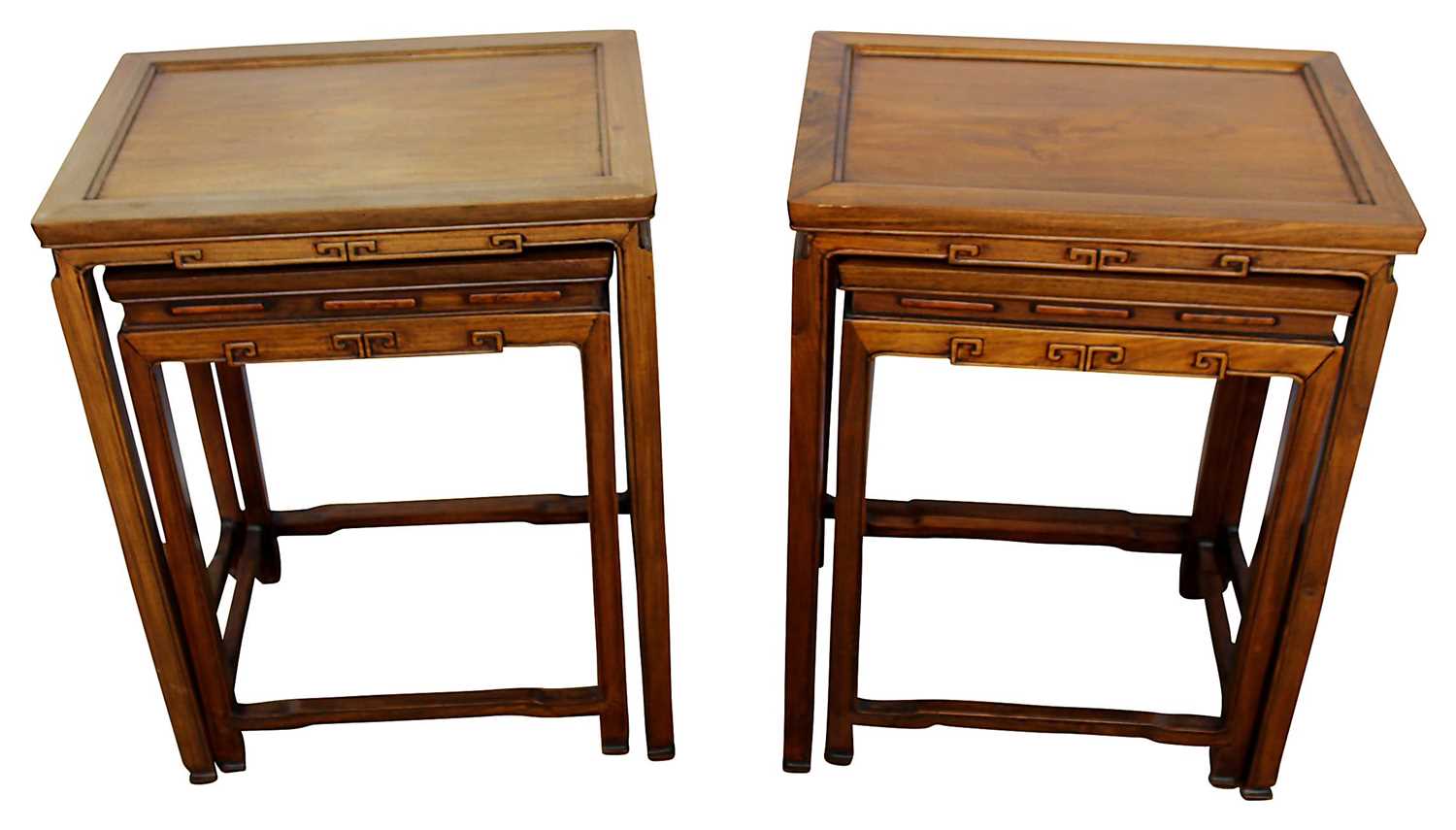 Lot 1335 - Two matching pairs of Chinese hardwood