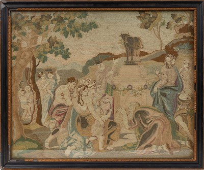 Lot 738 - 18th century needlework panel