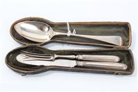 Lot 428 - George III Silverer-handled knife and fork and...