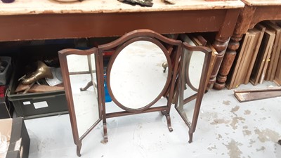 Lot 1350 - Mahogany framed triptych dressing table mirror