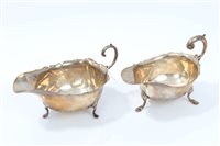 Lot 430 - Two early 20th century Silverer sauce boats in...