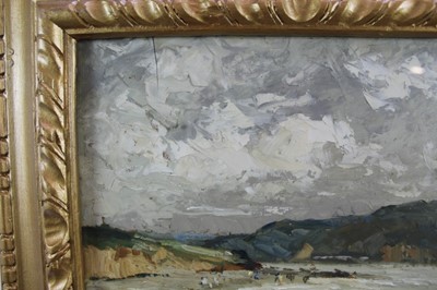 Lot 1050 - *Stuart Scott Somerville (1908-1983) pair of oils on board forming a panorama - Llandudno, signed and dated 1929, 25.5cm x 29.5cm, in glazed gilt frames