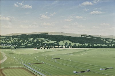Lot 7 - Andrew Mack (Contemporary) oil on canvas - Cheltenham race course, signed and dated 4. '92, 75cm x 50cm, framed