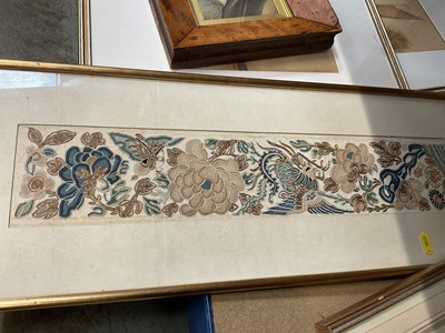 Lot 240 - Chinese sleeve embroidery, miniature two watercolours by Leslie Rackham