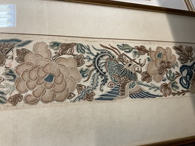 Lot 240 - Chinese sleeve embroidery, miniature two watercolours by Leslie Rackham
