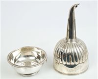 Lot 438 - George III Silverer Wine funnel with...