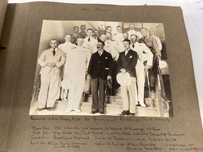 Lot 1413 - Group of six photograph albums mainly 1940s-50s period. Naval world tours with identification of places and activities including aircraft catapult in action, King Alexander onboard "Dubrovnik", Q...