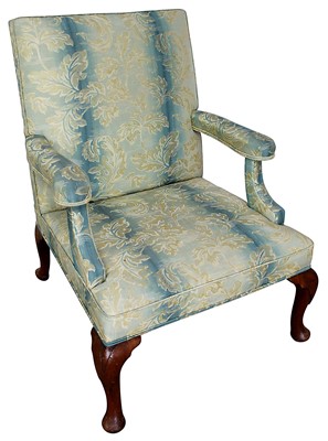 Lot 1382 - George II walnut Gainsborough armchair