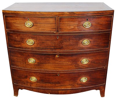 Lot 1388 - George III mahogany bowfront chest of drawers