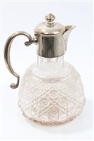 Lot 445 - Late Victorian cut glass claret jug with...