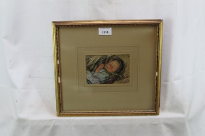 Lot 1116 - William Henry Hunt (1790-1864) watercolour - "Asleep", signed, in glazed gilt frame