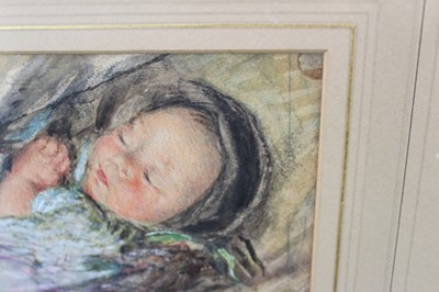 Lot 1116 - William Henry Hunt (1790-1864) watercolour - "Asleep", signed, in glazed gilt frame