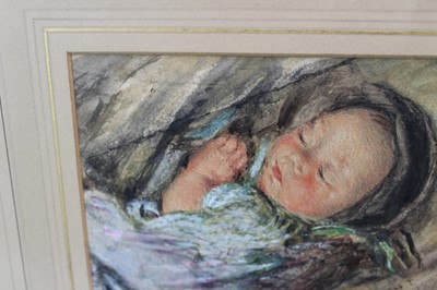 Lot 1116 - William Henry Hunt (1790-1864) watercolour - "Asleep", signed, in glazed gilt frame