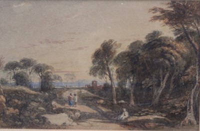 Lot 1118 - Attributed to John Varley, two 19th century watercolours - extensive landscapes, both signed, one dated 1836, the other indistinct, in glazed gilt frames