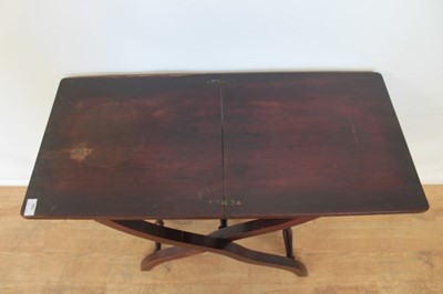 Lot 125 - 19th century mahogany folding hunting table
